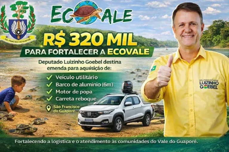 Deputado Luizinho Goebel destina R$ 320 mil para aquisição de veículo e kit navegação em São Francisco do Guaporé