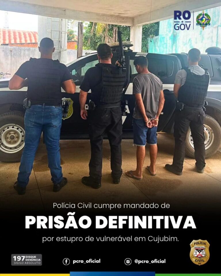 Polícia Civil cumpre mandado de prisão definitiva por estupro de vulnerável