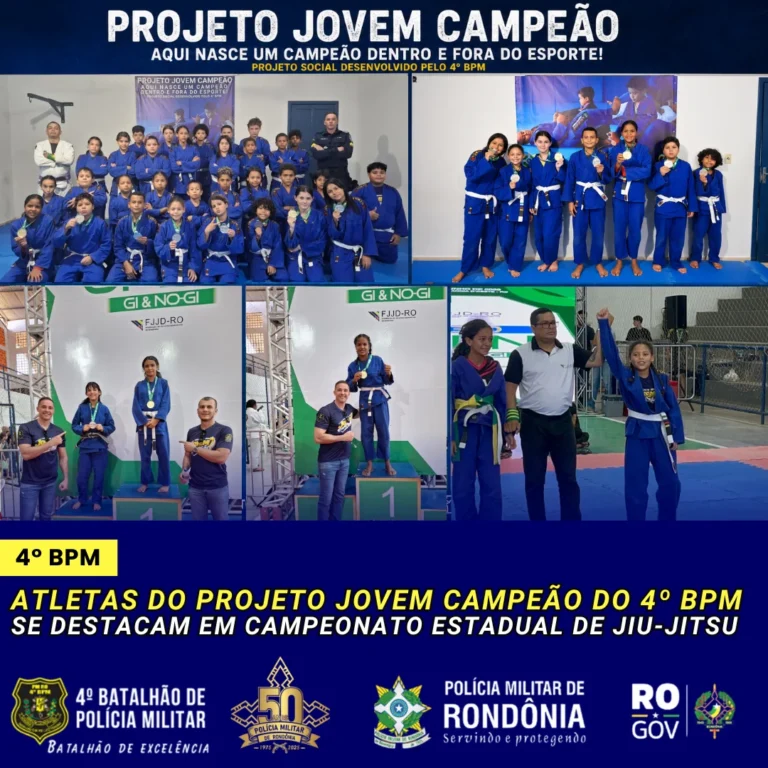 Atletas do Projeto Jovem Campeão do 4º BPM se destacam em Campeonato Estadual de jiu-jitsu